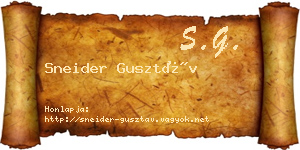Sneider Gusztáv névjegykártya